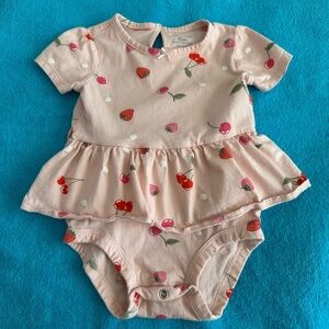 Carter’s Sz. 12M Cherry and Strawberry Print Pink Baby Romper